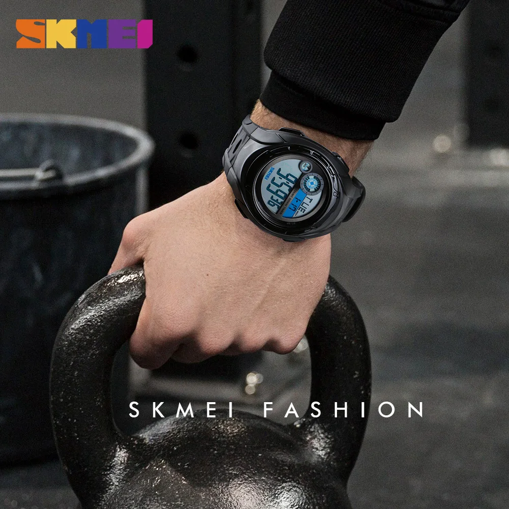 SKMEI спортивные часы для мужчин будильник неделя наручные с дисплеем 50 м