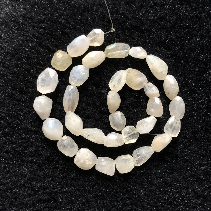 Genuine Blue Flash Moonstone Faceted Nugget Gem Beads 8-12mm Small Cutting Stone 1 of 15&quotstrand | Украшения и аксессуары