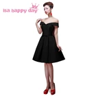 Черные цветные платья подружек невесты, сексуальное платье-повязка до колена, вырез лодочкой, короткие платья подружек невесты, Новое поступление 2019, для девочек H2648