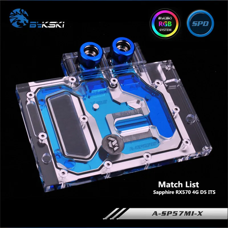 Bykski водный блок с полным покрытием GPU для Sapphire RX570 4G D5 его Графическая карта A SP57MI