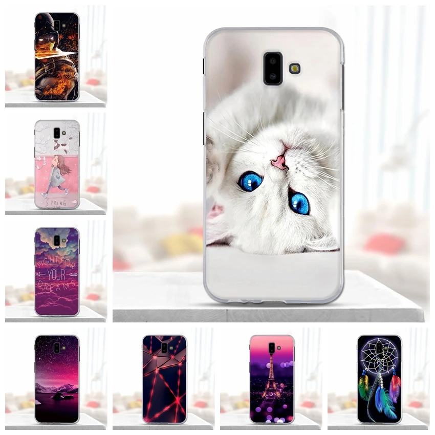 Чехол для Samsung Galaxy j6 Plus мягкий силиконовый 3D милый чехол защитные чехлы J610F