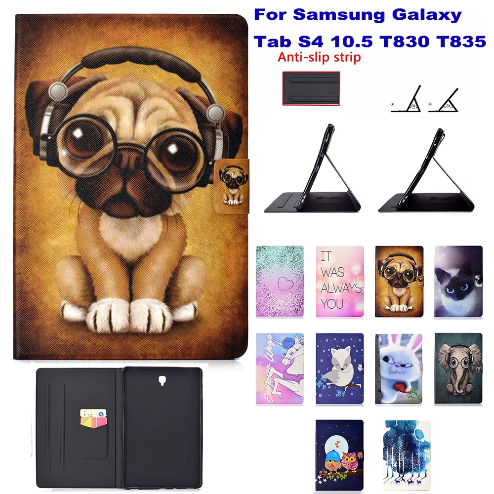 Модный чехол с рисунком для Samsung Galaxy Tab S4 10 5 T830 T835 подставка функцией