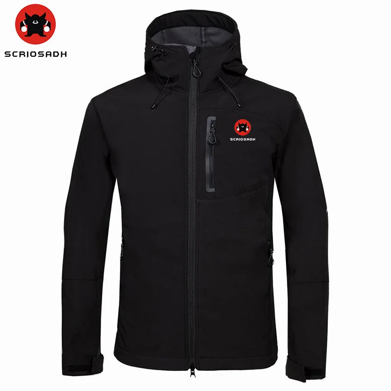 Мужская Флисовая теплая куртка SCRIOSADH водонепроницаемая ветровка с мягким