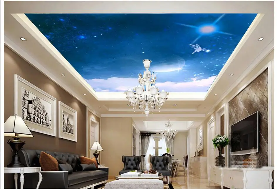 Фото настенная Фреска Фэнтези Луна эльф потолок 3d обои современные для гостиной
