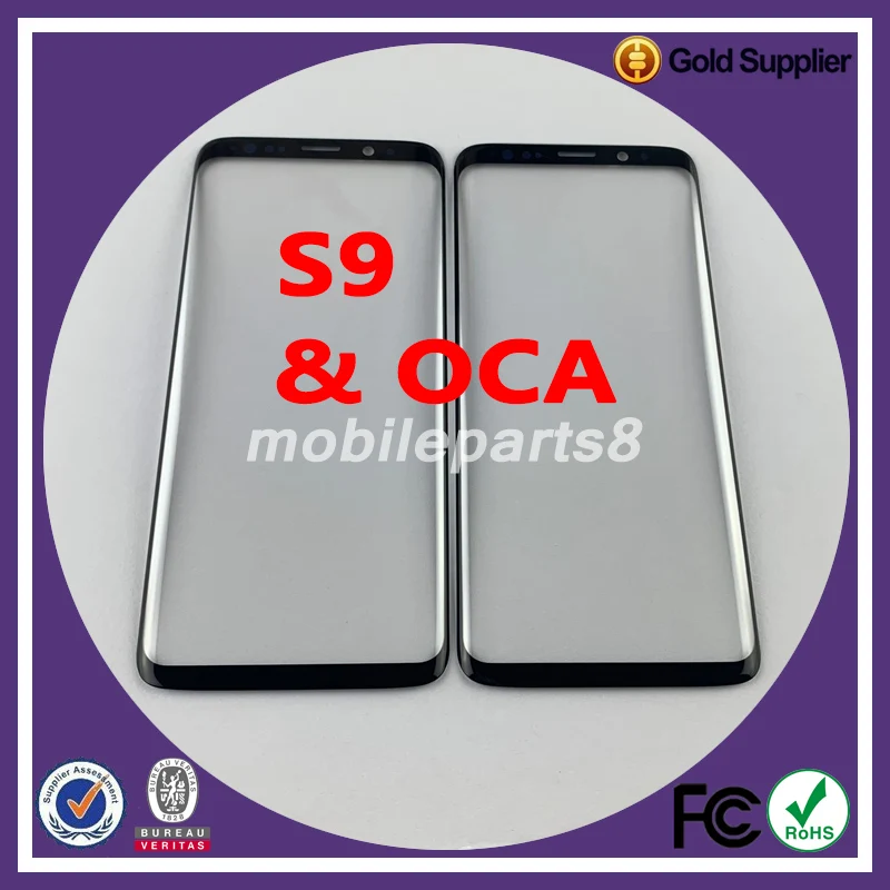 

10 шт./лот Бесплатная доставка внешнее стекло с ОСА для samsung S9 note9 note8 s8 S8plus переднее стекло с oca Замена OEM Качество