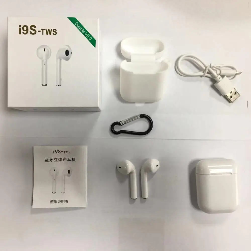 Белый Обновленная версия i9s MINGGE i9s-TWS, беспроводные наушники Bluetooth 5,0, мини наушники, гарнитура, стерео гарнитура, наушники для IOS, Android - Цвет: Белый