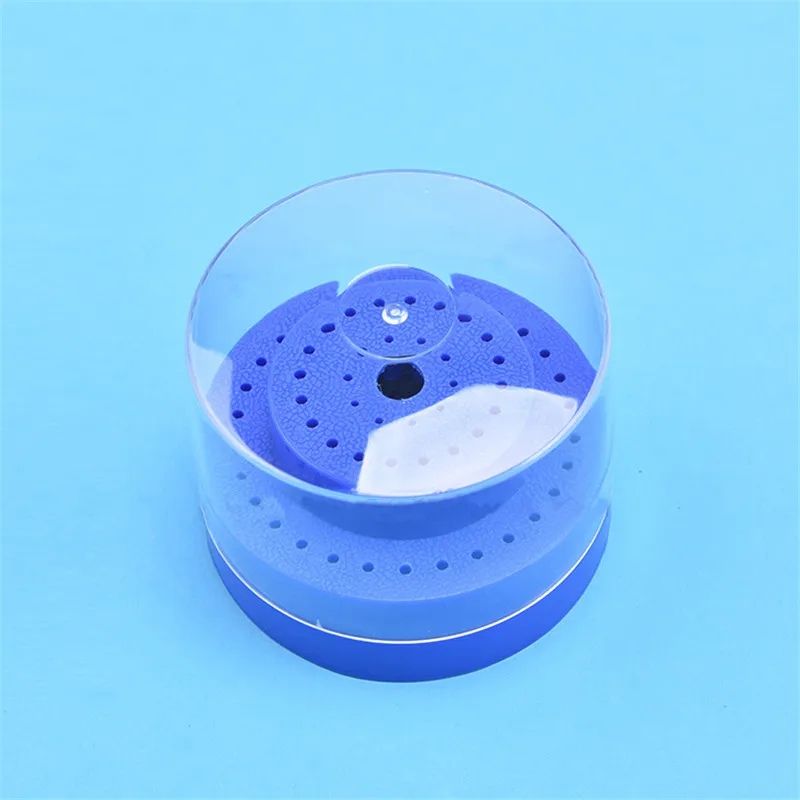 60 Holes Slots Round Plastic Bur Holder Burs Block Case Box Diamond Grinding Head Blue Dental Lab Instrument | Красота и здоровье