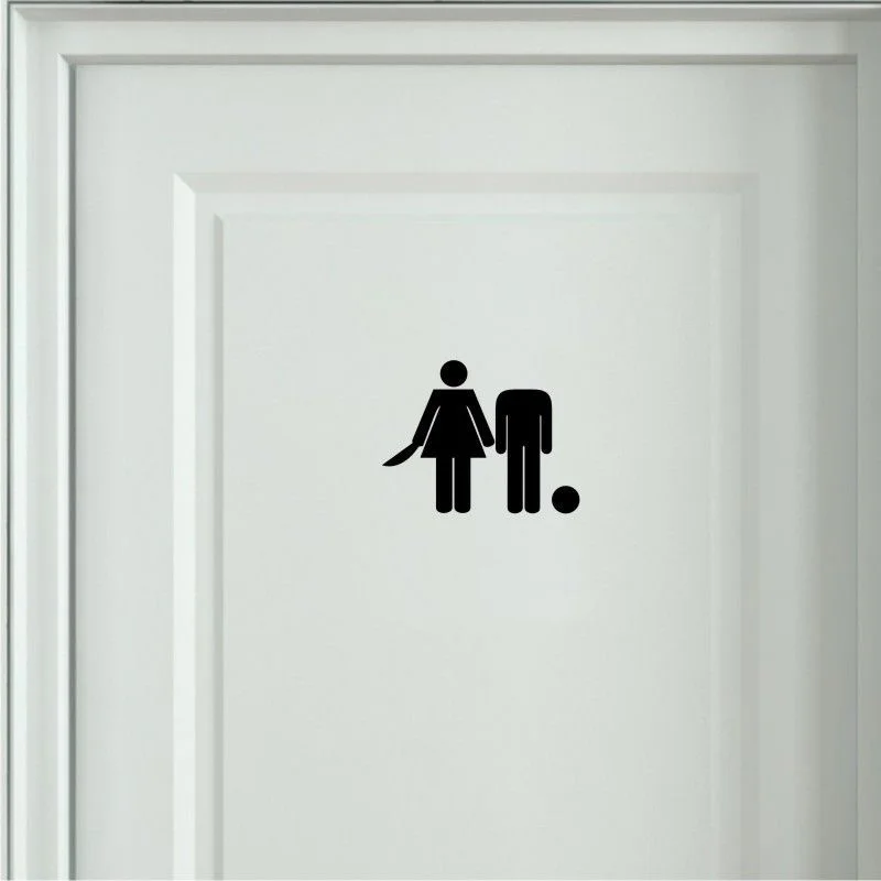 Crazy Toilet Door Symbol наклейки водонепроницаемые декоративные виниловые 2WS0110