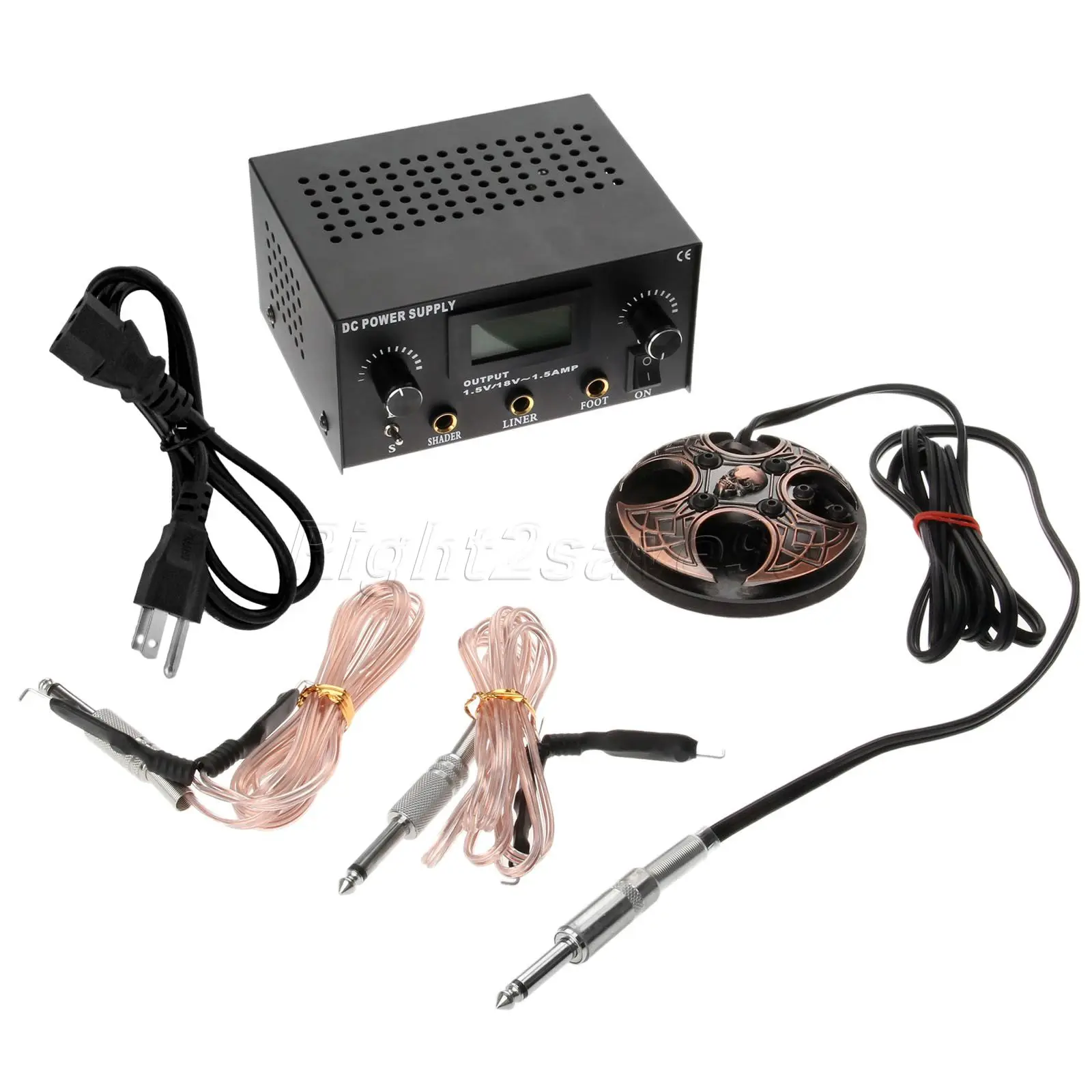 2017 цифровая двойная машина тату источник питания вилка США педаль переключатель