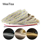 Светодиодная лента 12 в 24 В SMD 2835 Светодиодный Довм 1 м 2 м 3 м 4 м 5 м, светодиодная полоса освещения 12 В постоянного тока, Tira, теплый белый свет, лента светильник внутреннего декора, освещение