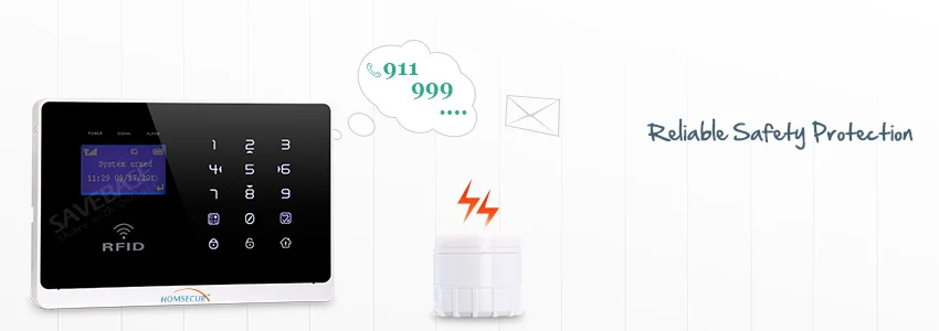 HOMSECUR Новое управляемое приложение GSM домашняя Панель сигнализации для нашей системы сигнализации 433 МГц YA07