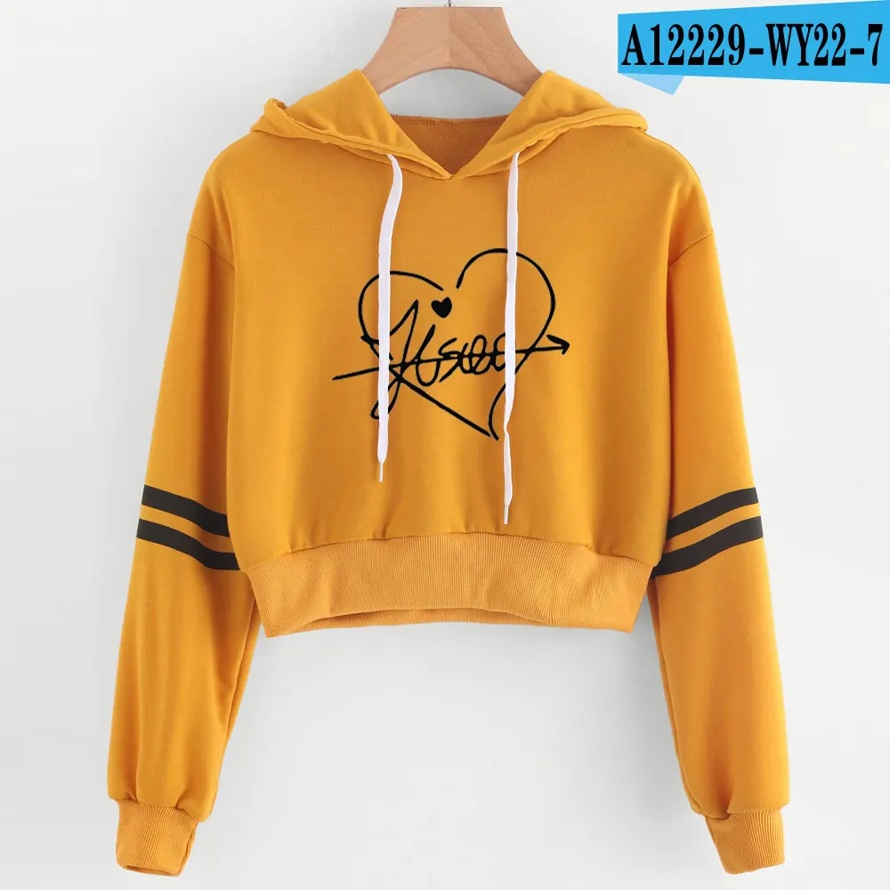 orange Корейские женские сексуальные Харадзюку каваи Kpop черно-розовая толстовка с принтом горячее женское розовое пальто хип-хоп пуловер толстовки свитшоты - Цвет: orange
