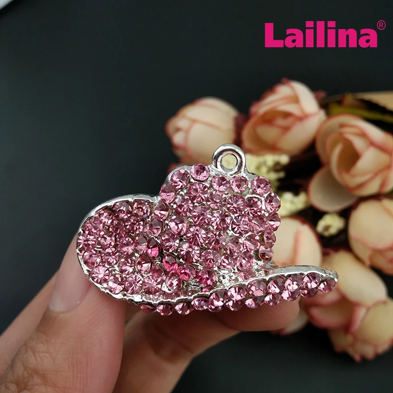 Шармы в виде милой розовой шляпы 50 шт./лот Женские Подвески с кристаллами и