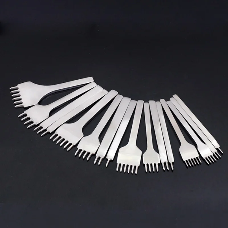 

Leather Stitching Hole Punches Punch Tool Hand Sewing Prongs Leather Craft Tools Leather Belt Metal White Steel 4 Pcs