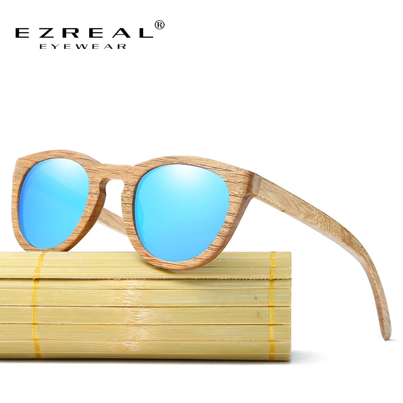 EZREAL Винтажные Солнцезащитные очки Du Wood поляризованные мужские и женские из
