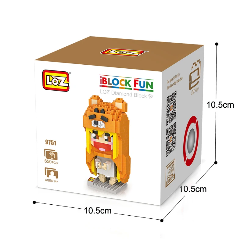 LOZ бриллиант фикурки собаки игрушки конструктор померанский шпиц мопс