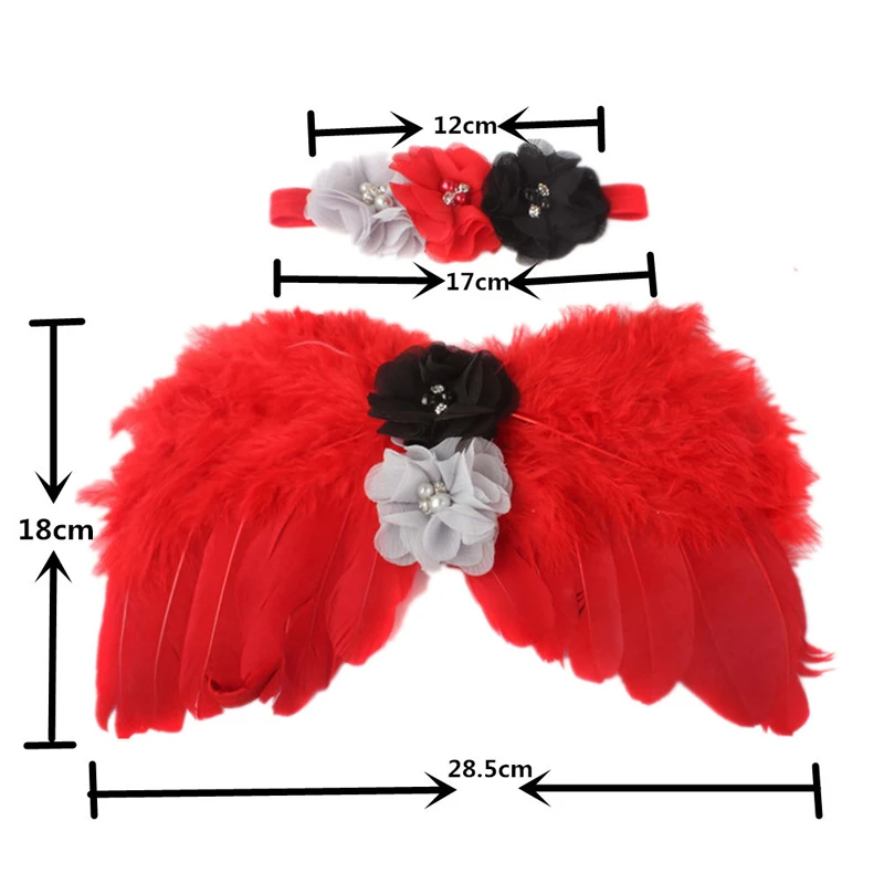 Sweet Flower Pearls Baby Headband with Angel Wings Newborn Photography Props 4 Colors Feather Accessories | Детская одежда и обувь