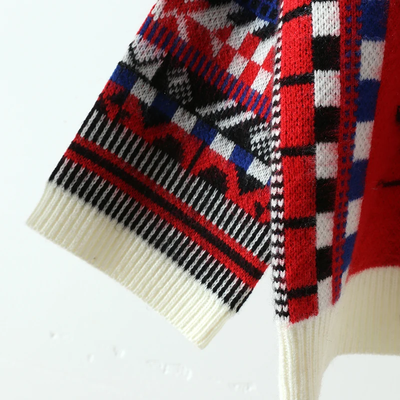 Новый Винтаж Для женщин Мода Ретро Богемия Трикотажные Свободный пуловер свитер