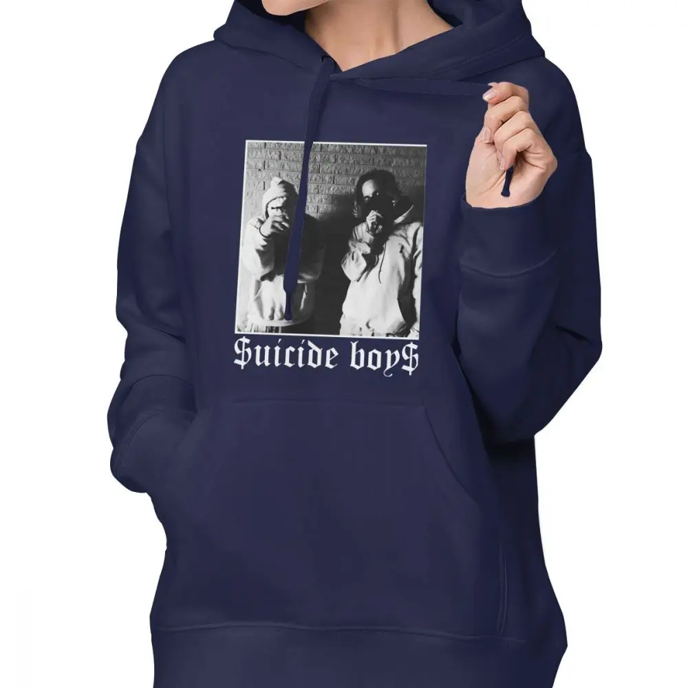 Lil Peep Hoodie Uicideboy, толстовки размера плюс, Хлопковые женские толстовки, белая уличная одежда с принтом, милый пуловер с длинным рукавом, худи - Цвет: Тёмно-синий