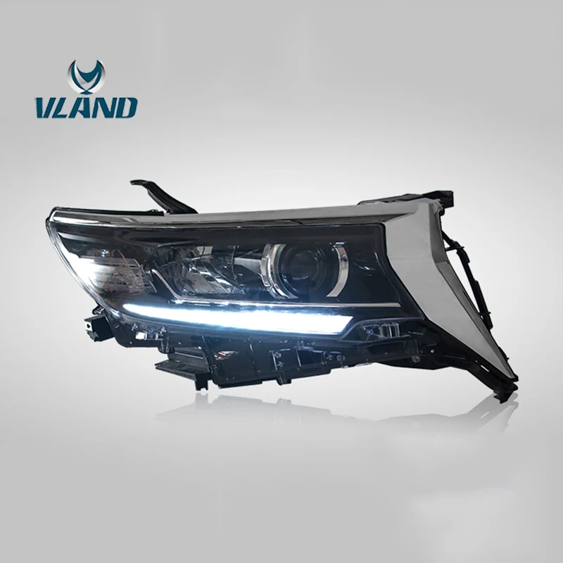 

Передняя фара Vland Factory для Toyota Land Cruiser Prado 2018-up, светодиодная фара с последовательным индикатором