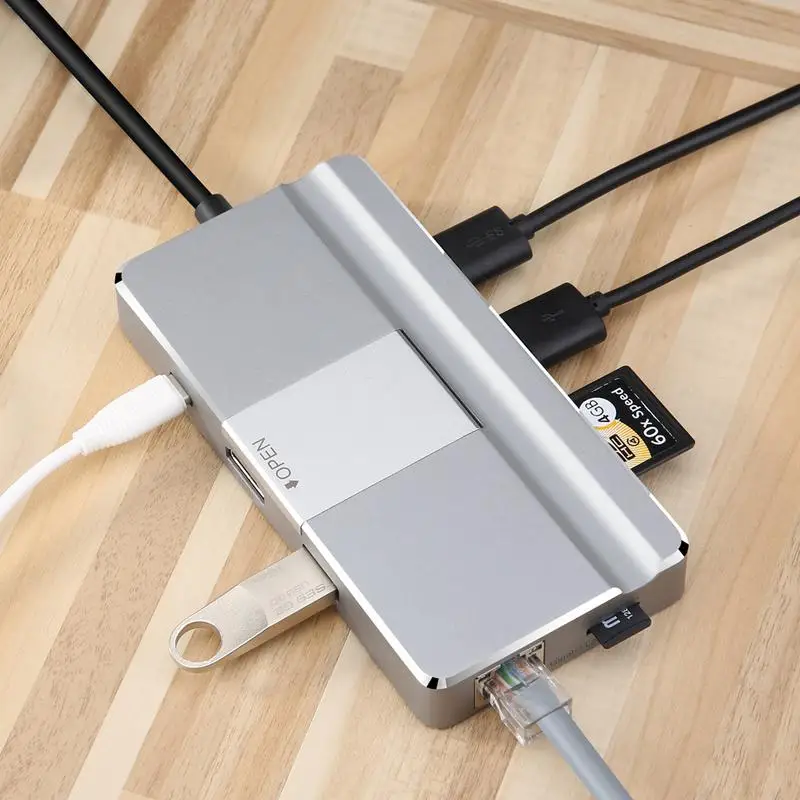 YC217 Hub 7 Port Adapter HDMI Low Temperature USB Computer Accessories for Type C Macbook | Мобильные телефоны и