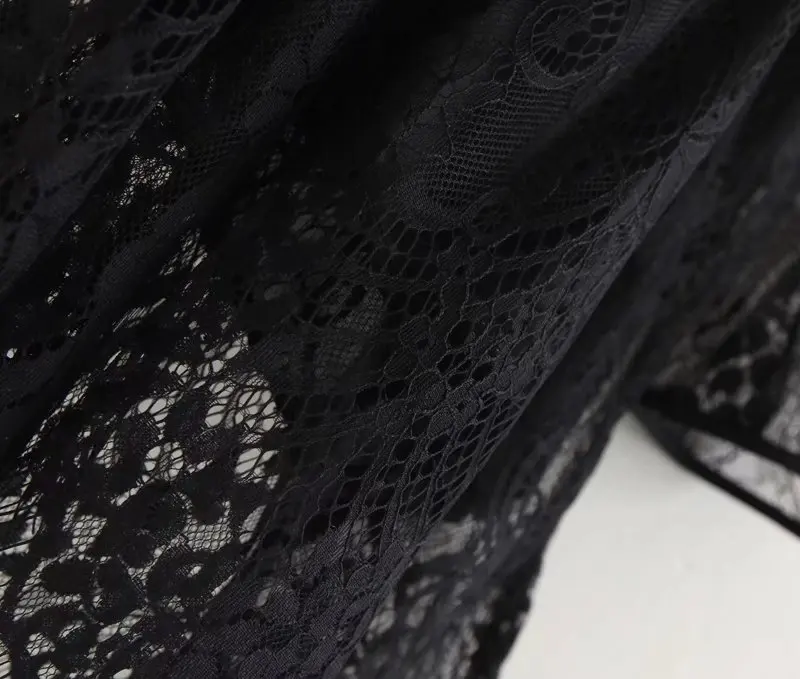 WOSU Для женщин летние кружевные платья империи с длинным рукавом платье цветочным