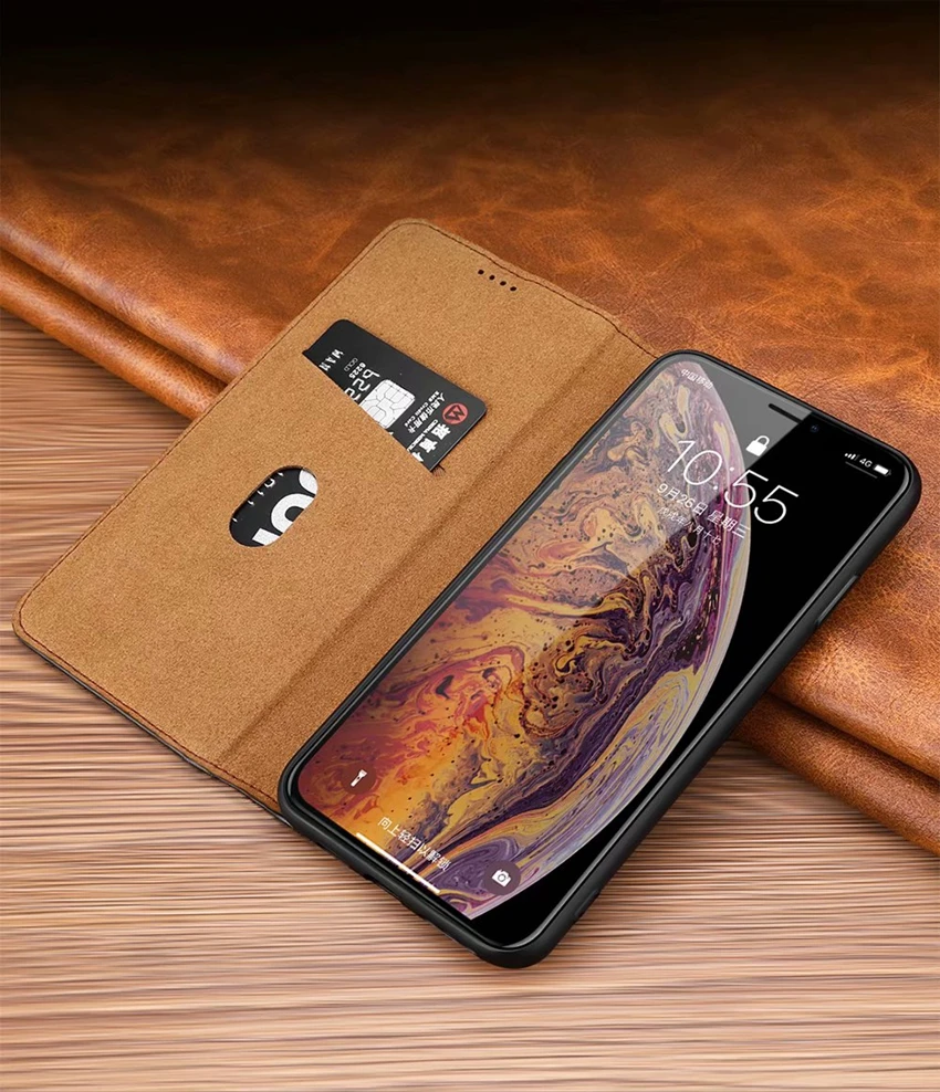 Роскошный чехол из натуральной кожи для iphone XS Max для iphone X XS XR чехол из натуральной кожи для Apple 7 Plus 8 Plus полная защита флип