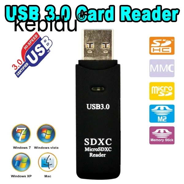Набор для чтения карт памяти Kebidu T 2 в 1 USB 3 0 SD/Micro SDXC SDHC устройство SD/MicroSD/TF|memory card