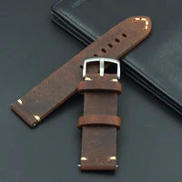 retro genuine leather 18 19 20 21 22mm mens excellent watch band strap for seiko mido for omega fossil belt bracelet watchbands