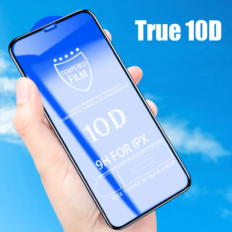 10D защитный чехол из закаленного стекла для iPhone 6 7 8 plus полное покрытие защита