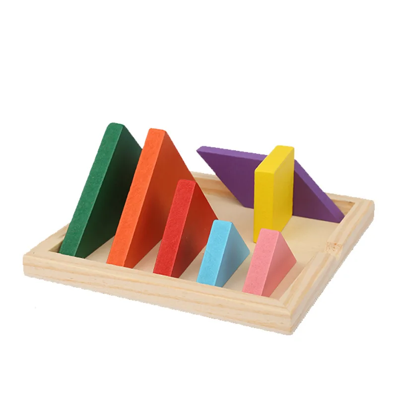 LEIKFONG Деревянный Tangram 7 шт головоломки красочный квадрат IQ игра головоломка