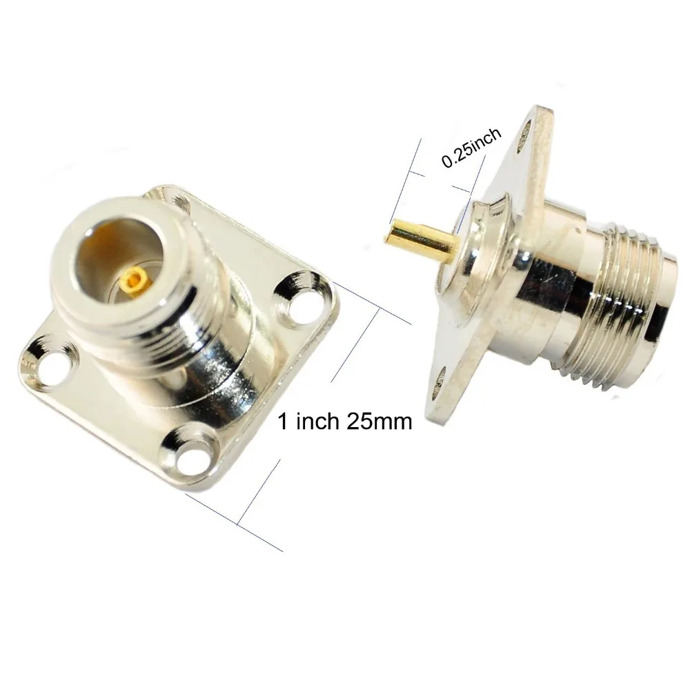 1PCS Chassis N Female Jack 4 Hole Panel Mount PCB Solder RF Connector | Мобильные телефоны и аксессуары