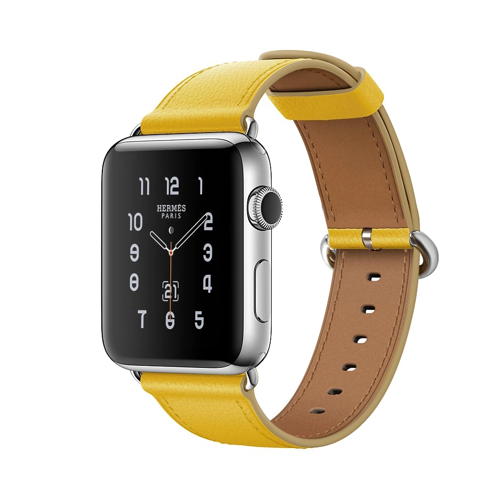 Ремешок из натуральной кожи для Apple Watch Series 4 милый цветной браслет 1 2 3 iWatch 38 42