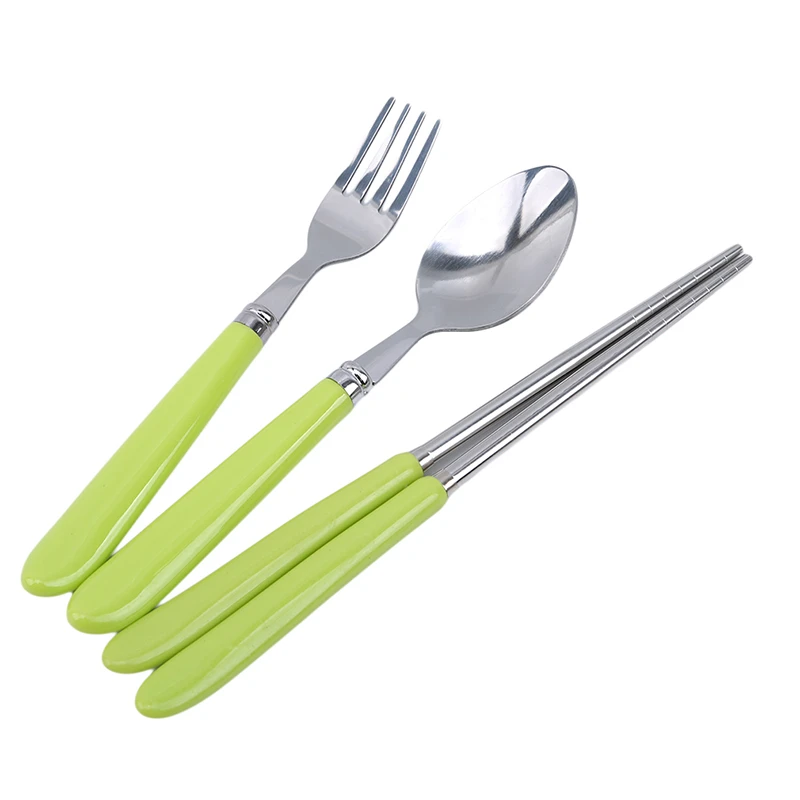 Портативный набор столовых приборов из нержавеющей стали 3 шт. для детей пикника