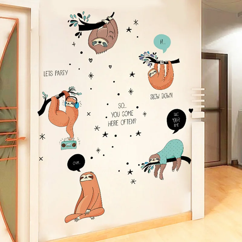 Креативные Мультяшные ленивые настенные наклейки виниловые DIY