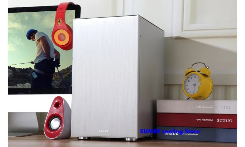 JONSBO C3 алюминиевое боковое полупрозрачное шасси, ITX HTPC мини шасси USB3.0, поддержка MATX плата питания Настольный comput чехол