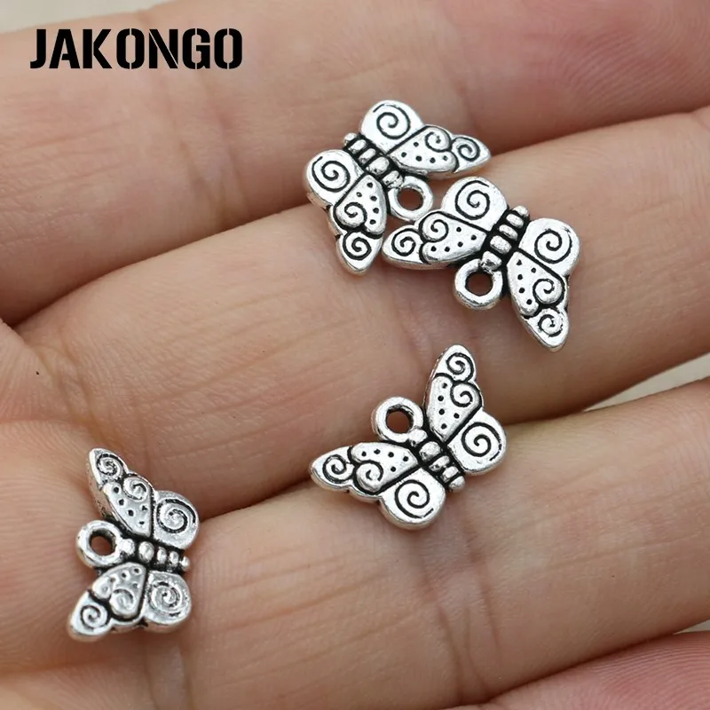 JAKONGO 15 шт. подвески бабочки античные серебряные Подвески для изготовления