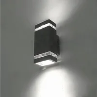 Up/Down Indoor/Outdoor Exterior Wall Walkway Stairs Corridor Light Sconce Lamp Fixture Kit Waterproof 2x 4W-GU10-LED-Bulbs