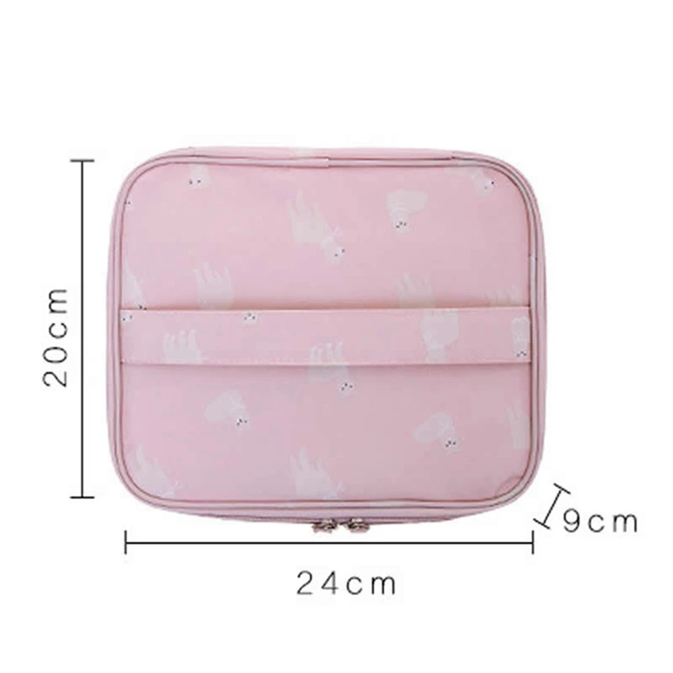 

Women Cartoon Flamingo Cosmetic Bag Function Makeup Bag Travel Trunk Zipper Make Up Organizer Storage Pouch Toiletry Kit Box