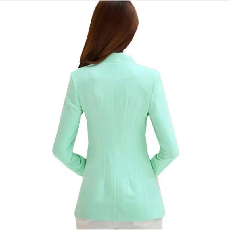 

Free Shipping 2016 Spring Autumn Women Korean long-sleeved shrug suit JacketsSlim candy color Blazers office wear S M L XL XXL