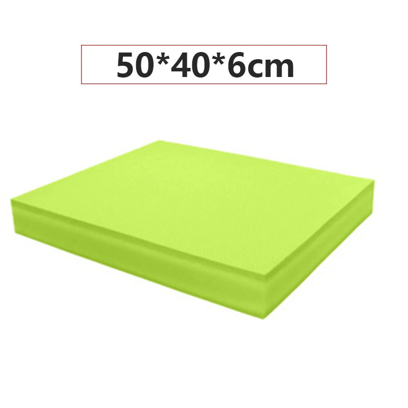 50X40X6CM green Нескользящая Подушечка Для Йоги Тренировка Фитнес упражнения унисекс домашний Коврик для йоги водостойкий поролон накладки для балансировки - Цвет: 50X40X6CM green