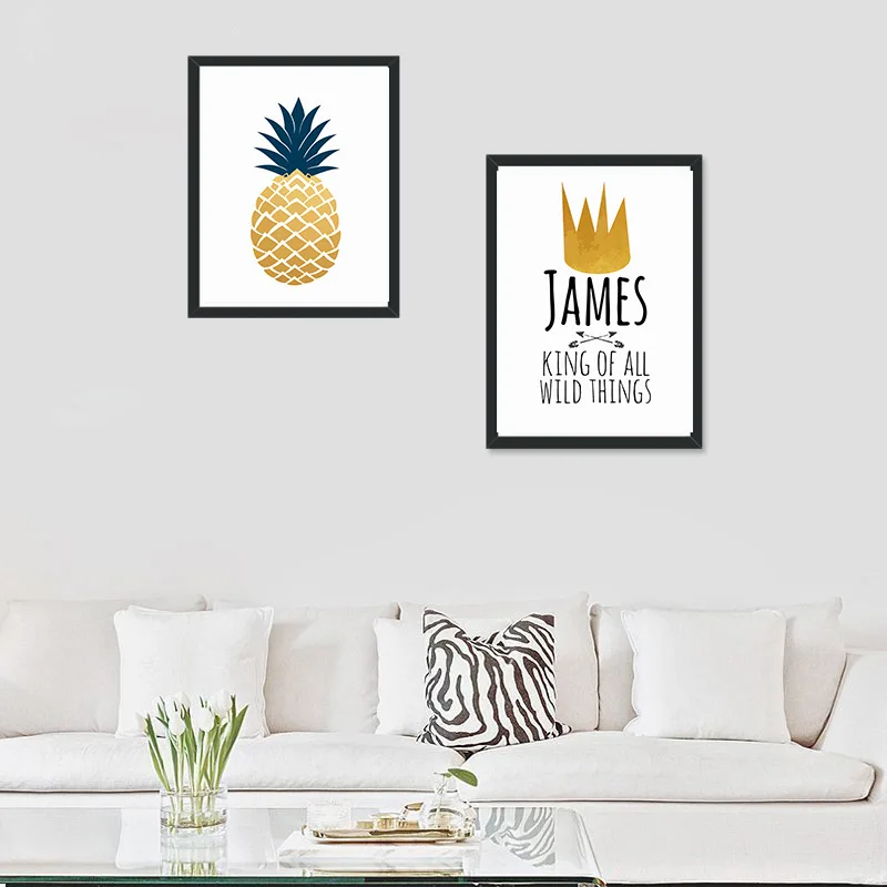 

Golden Pineapple Nordic Style Wall Art Canvas Painting Motivational Home Decor Kids Room Room Painting Posters Canvas Painting