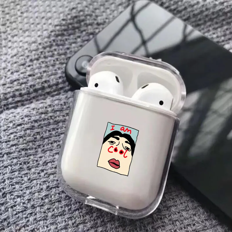 Чехол для Airpods с милым сердечком, Прозрачные Жесткие ПК-Чехлы для AirPods, Чехлы Защитные, беспроводной чехол для наушников - Цвет: 1