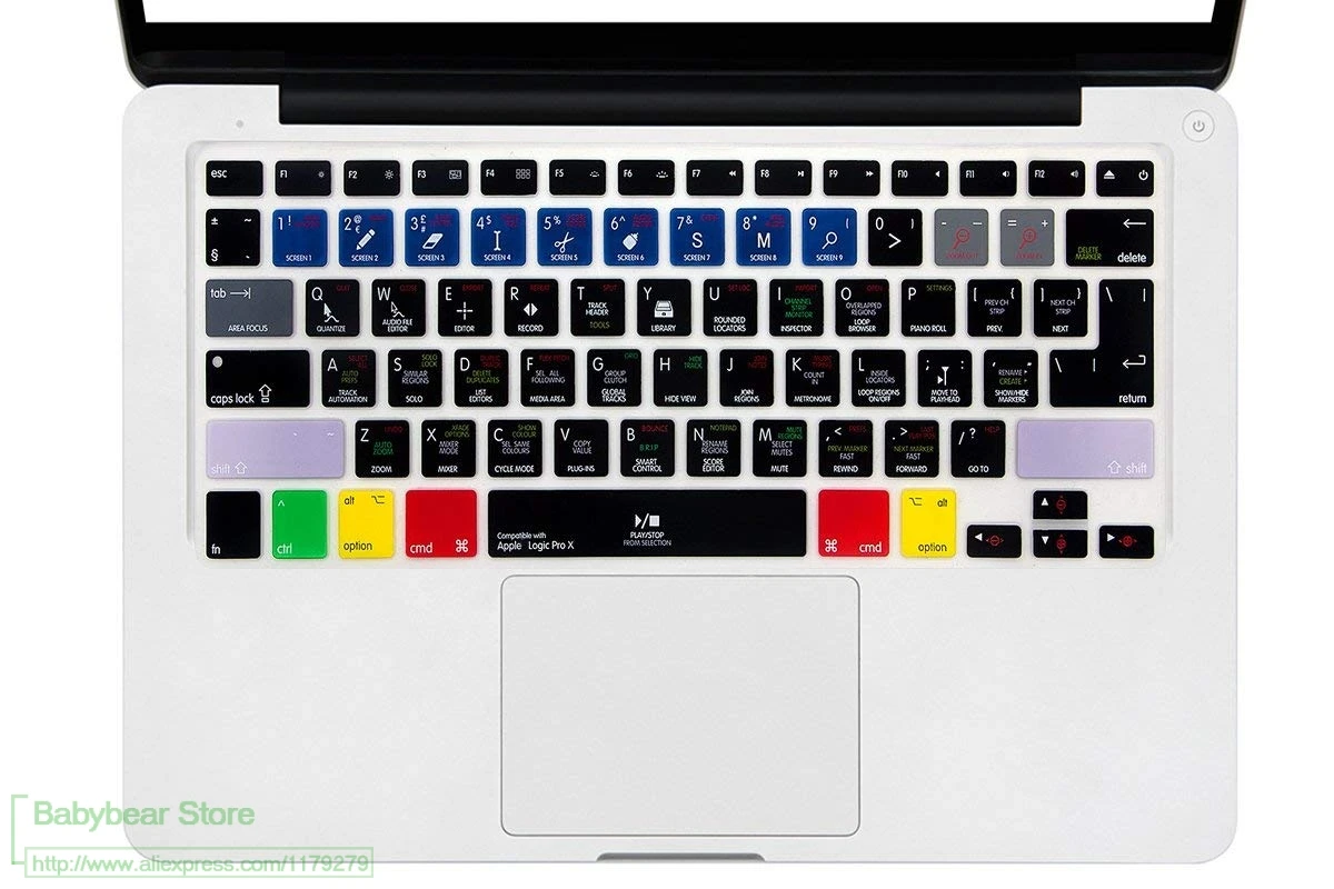 Функциональная клавиатура Logic Pro X клавиши быстрого доступа силиконовый чехол для