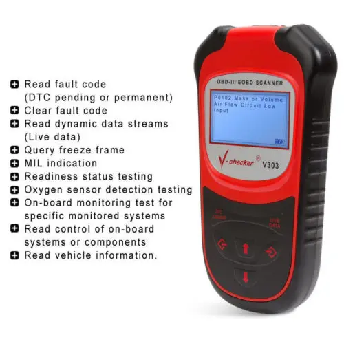 V checker V303 EOBD OBD2 сканер неисправности двигателя автомобиля|Детали и аксессуары для