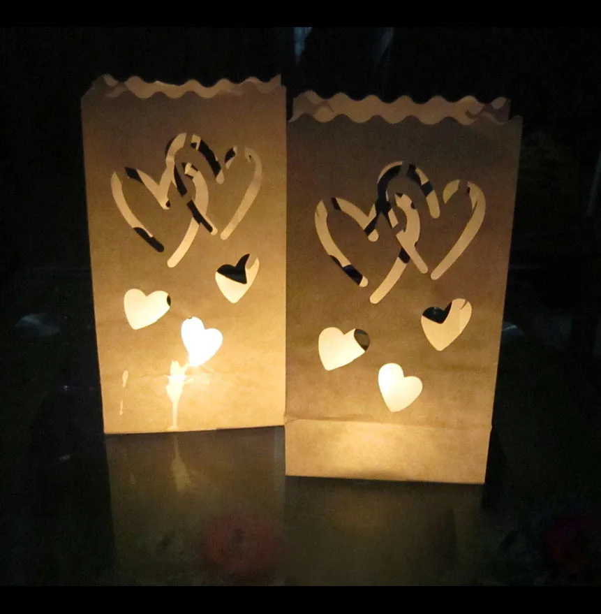 Подсвечник в форме сердца светильник лый бумажный фонарик пакет для свечи