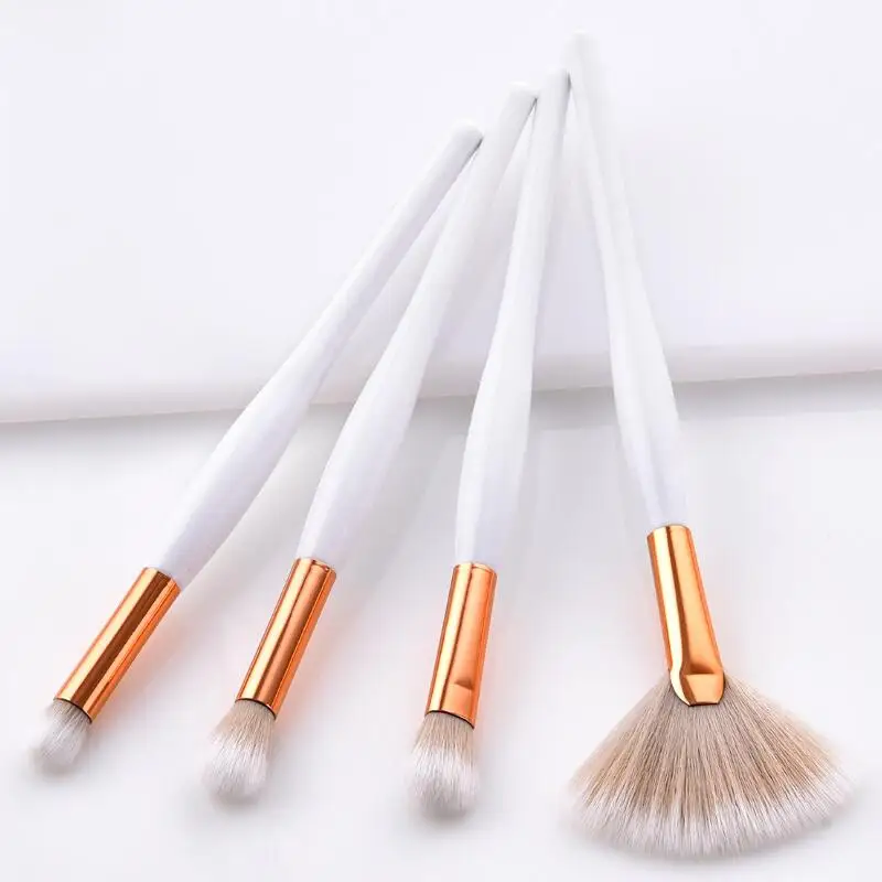 Набор кистей для макияжа белый консилер основа румяна пудра растушевка