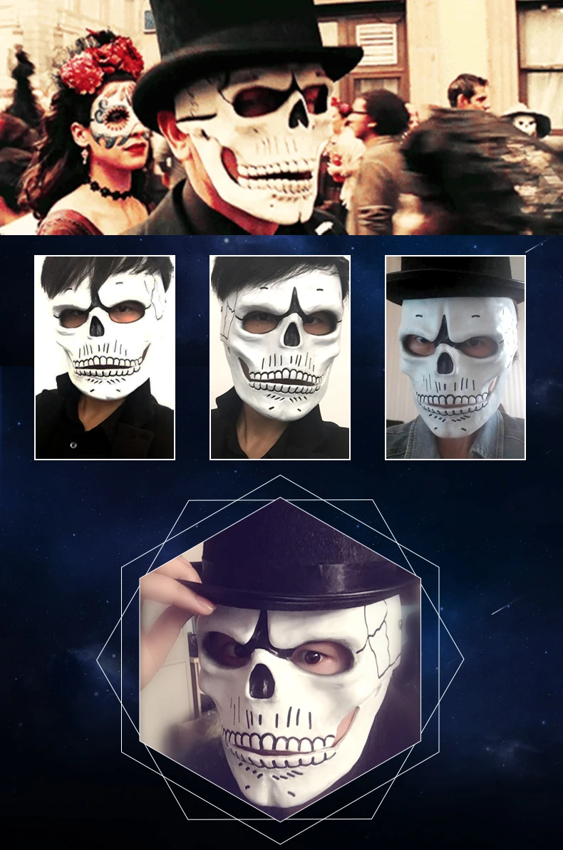 Movie 007 ghost bond party mask Skull Skeleton Scary Halloween film theme Bond cosplay props resin | Дом и сад