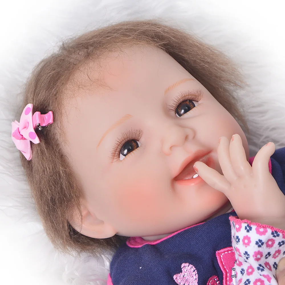 22 дюйма силиконовая виниловая Кукла Reborn Baby Реалистичная кукла для новорожденных