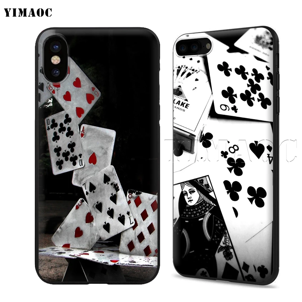 Мягкий чехол YIMAOC для игры в покерные карты Apple iPhone SE 2020 5 5s 6 6s 7 8 Plus XR X Xs 11 12 Pro Max
